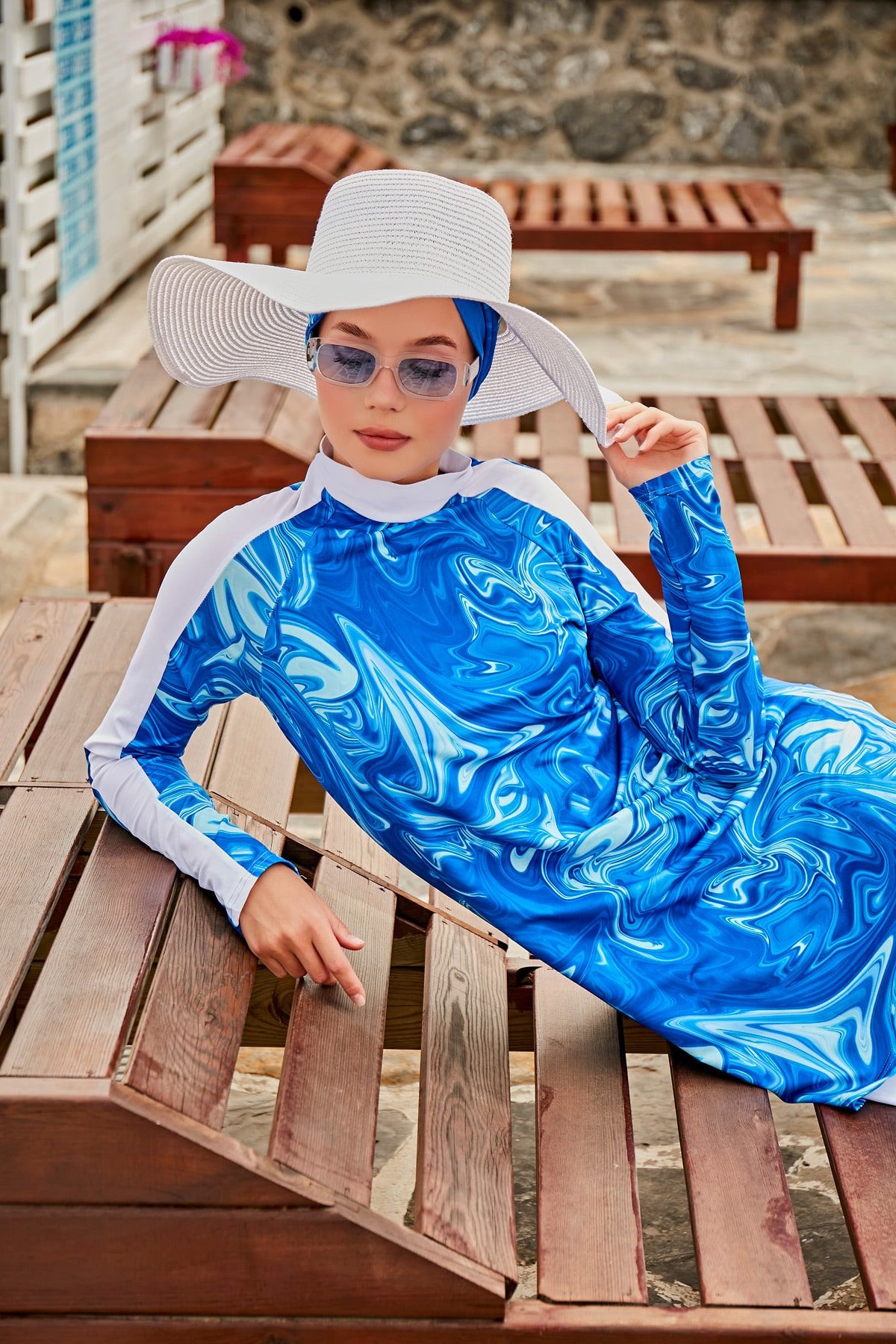 Lycra Sax Burkini Modest Swimwear M2304 Covered Burkini Swimwear La Vie Bien Lycra Sax Burkini Modest Swimwear M2304