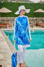 Lycra Sax Burkini Modest Swimwear M2304 Covered Burkini Swimwear La Vie Bien Lycra Sax Burkini Modest Swimwear M2304