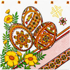 20 Pack of Ukrainian Paper Napkins 3-ply Easter Eggs Pysanky - Folded 6.5 x 6.5 Inches