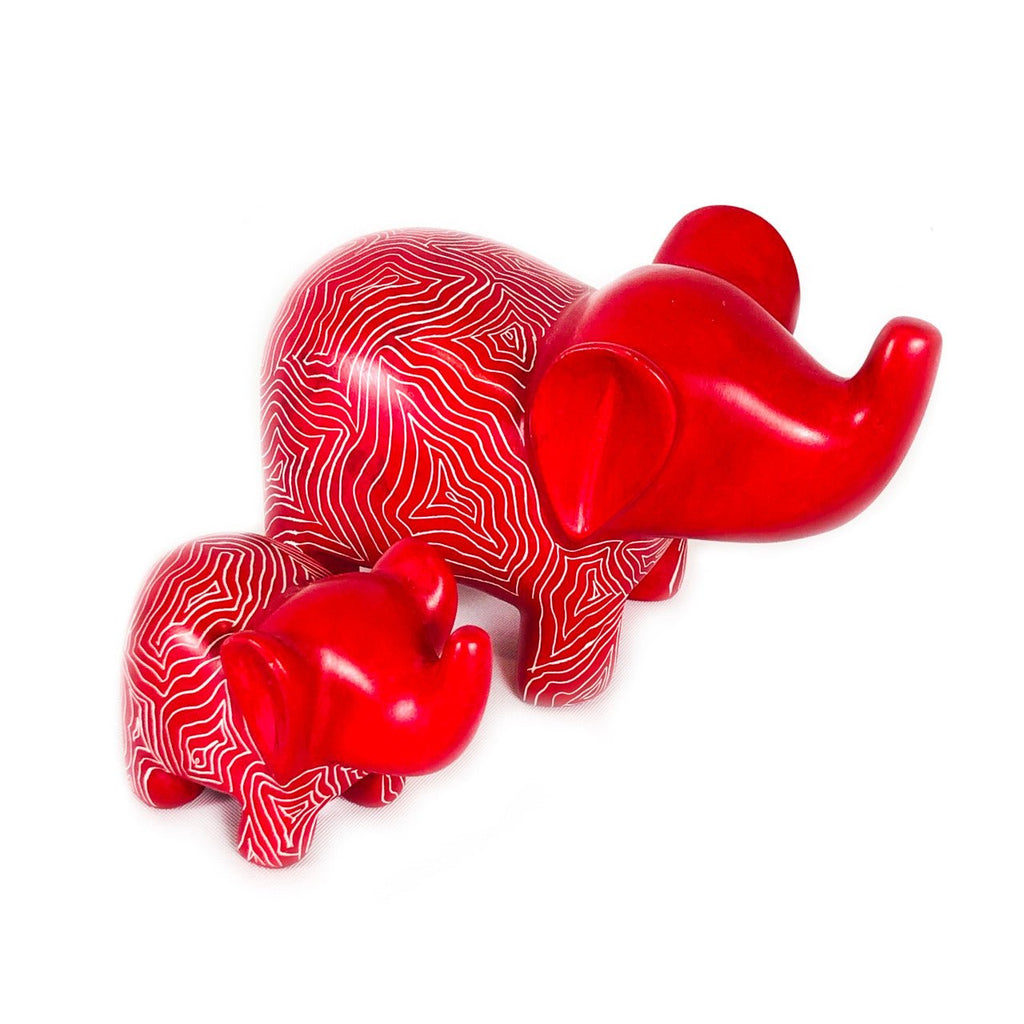 Maasai Red Elephant - Soapstone La Vie Bien Maasai Red Elephant - Soapstone