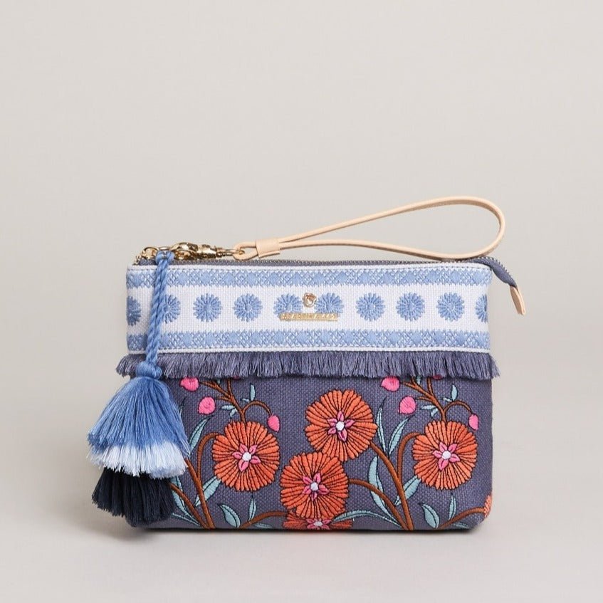 Maci Wristlet - Oyster Factory Floral Sprigs Purses & Bags La Vie Bien Maci Wristlet - Oyster Factory Floral Sprigs
