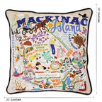 Mackinac Island Hand - Embroidered Pillow by Cat Studio Pillows La Vie Bien Mackinac Island Hand - Embroidered Pillow by Cat Studio