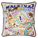 Mackinac Island Hand - Embroidered Pillow by Cat Studio Pillows La Vie Bien Mackinac Island Hand - Embroidered Pillow by Cat Studio