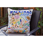 Mackinac Island Hand - Embroidered Pillow by Cat Studio Pillows La Vie Bien Mackinac Island Hand - Embroidered Pillow by Cat Studio