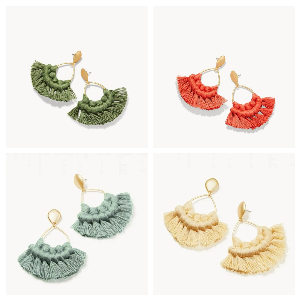Macrame Earrings - Available in Four Colors Jewelry La Vie Bien Macrame Earrings - Available in Four Colors