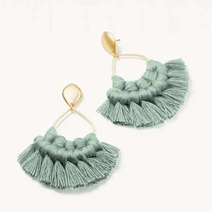 Macrame Earrings - Available in Four Colors Jewelry La Vie Bien Macrame Earrings - Available in Four Colors