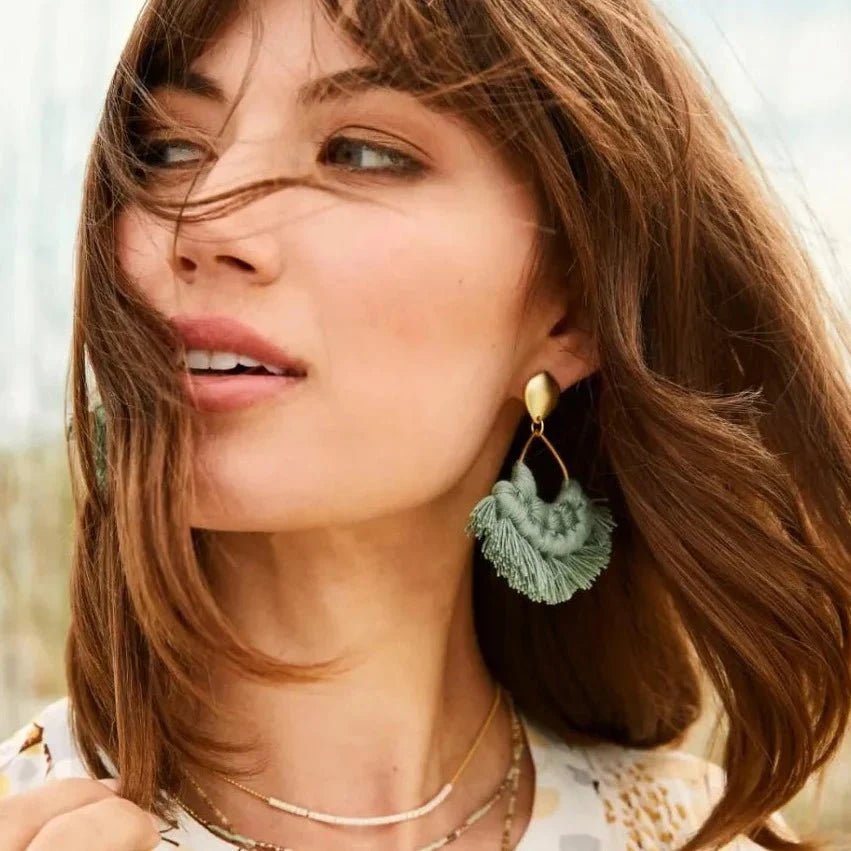 Macrame Earrings - Available in Four Colors Jewelry La Vie Bien Macrame Earrings - Available in Four Colors