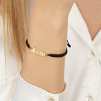 Macrame Old English Name Bracelet La Vie Bien Macrame Old English Name Bracelet