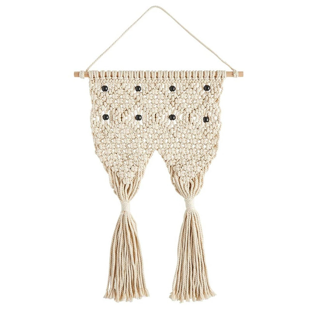 Macrame Two Pocket Plant Holder | Hanging Wall Flower Plant Hanger | 31" x 17" by The Bullish Store