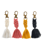 Macrame Zipper Pull Boho Bag Charm Tassel Decor - Thailand Zipper Pulls La Vie Bien Macrame Zipper Pull Boho Bag Charm Tassel Decor - Thailand