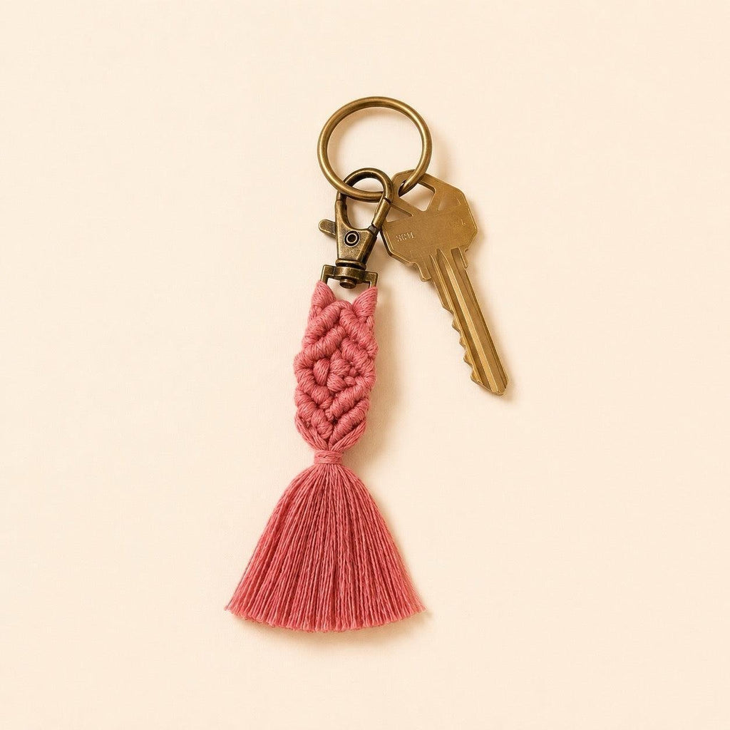 Macrame Zipper Pull Boho Bag Charm Tassel Decor - Thailand Zipper Pulls La Vie Bien Macrame Zipper Pull Boho Bag Charm Tassel Decor - Thailand