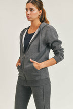 Made for Sundays Zip - Up Hoodie Jacket Sweatshirt La Vie Bien Made for Sundays Zip - Up Hoodie Jacket