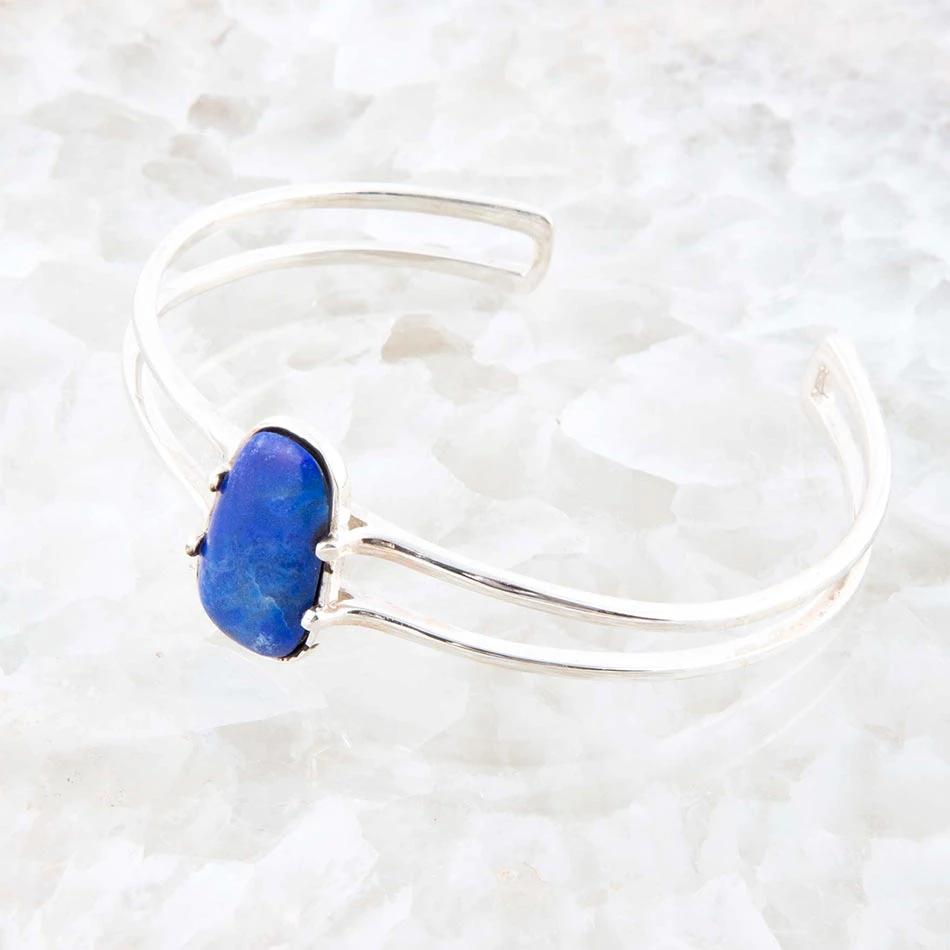 Madeleine Blue Lapis and Sterling Silver Cuff Bracelet by Barse Jewelry