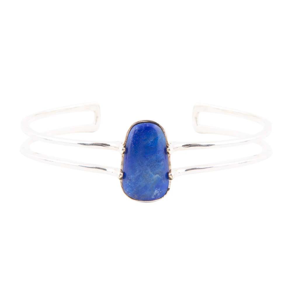 Madeleine Blue Lapis and Sterling Silver Cuff Bracelet by Barse Jewelry