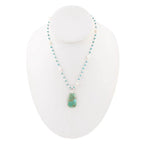 Madeleine Blue Turquoise and Sterling Silver Drop Pendant Necklace by Barse Jewelry