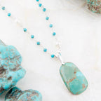 Madeleine Blue Turquoise and Sterling Silver Drop Pendant Necklace by Barse Jewelry