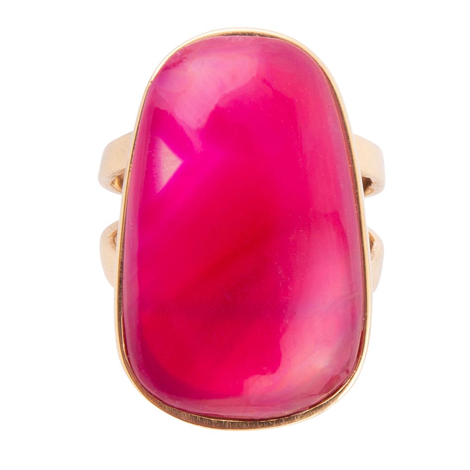 Madeleine Pink Agate Golden Ring Rings La Vie Bien Madeleine Pink Agate Golden Ring