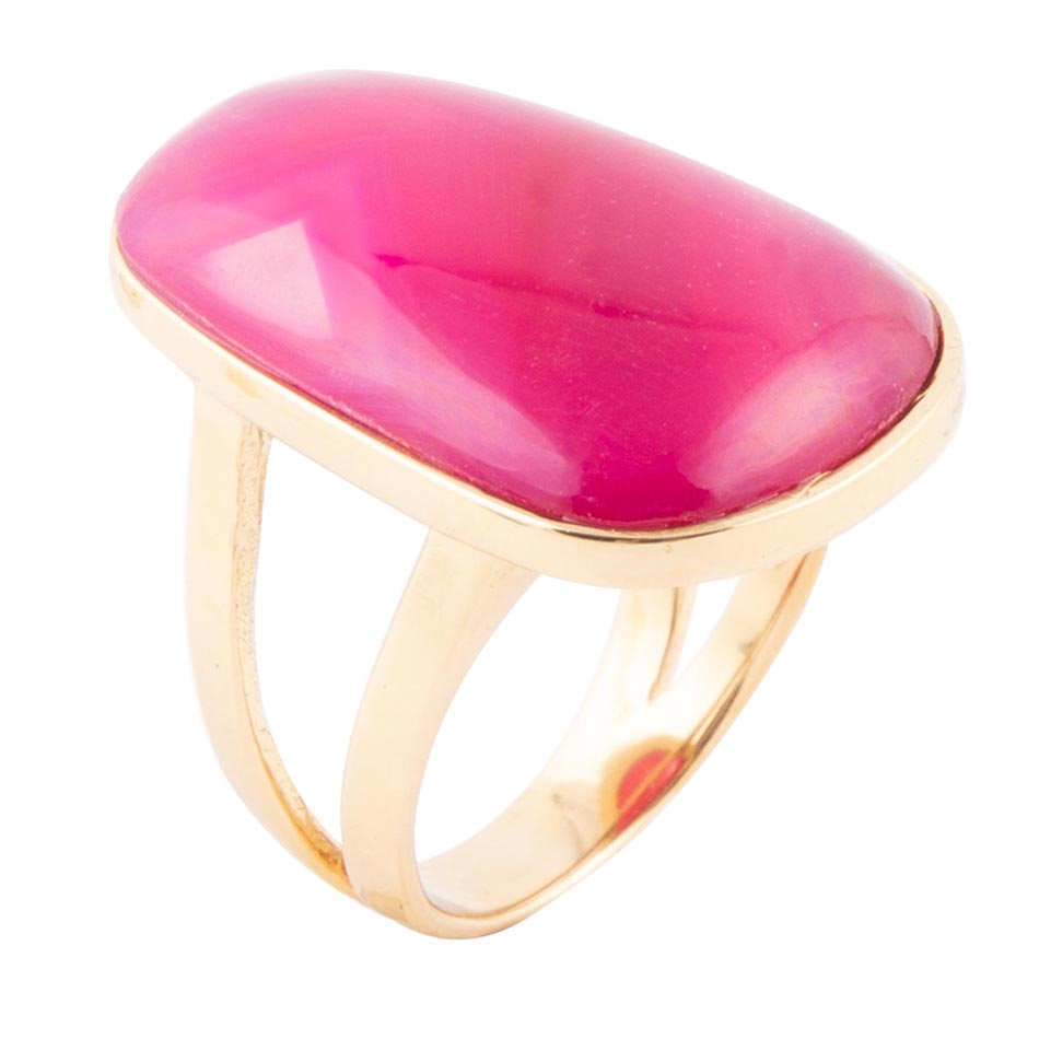 Madeleine Pink Agate Golden Ring Rings La Vie Bien Madeleine Pink Agate Golden Ring