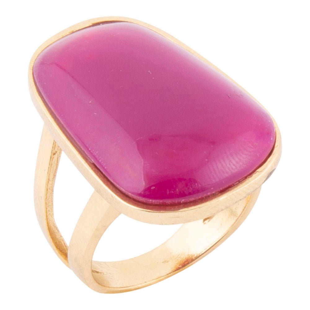 Madeleine Pink Agate Golden Ring Rings La Vie Bien Madeleine Pink Agate Golden Ring