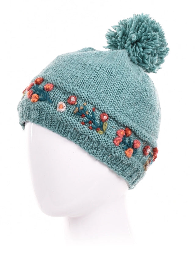 Mathilde Wool Knit Embroidered Hat