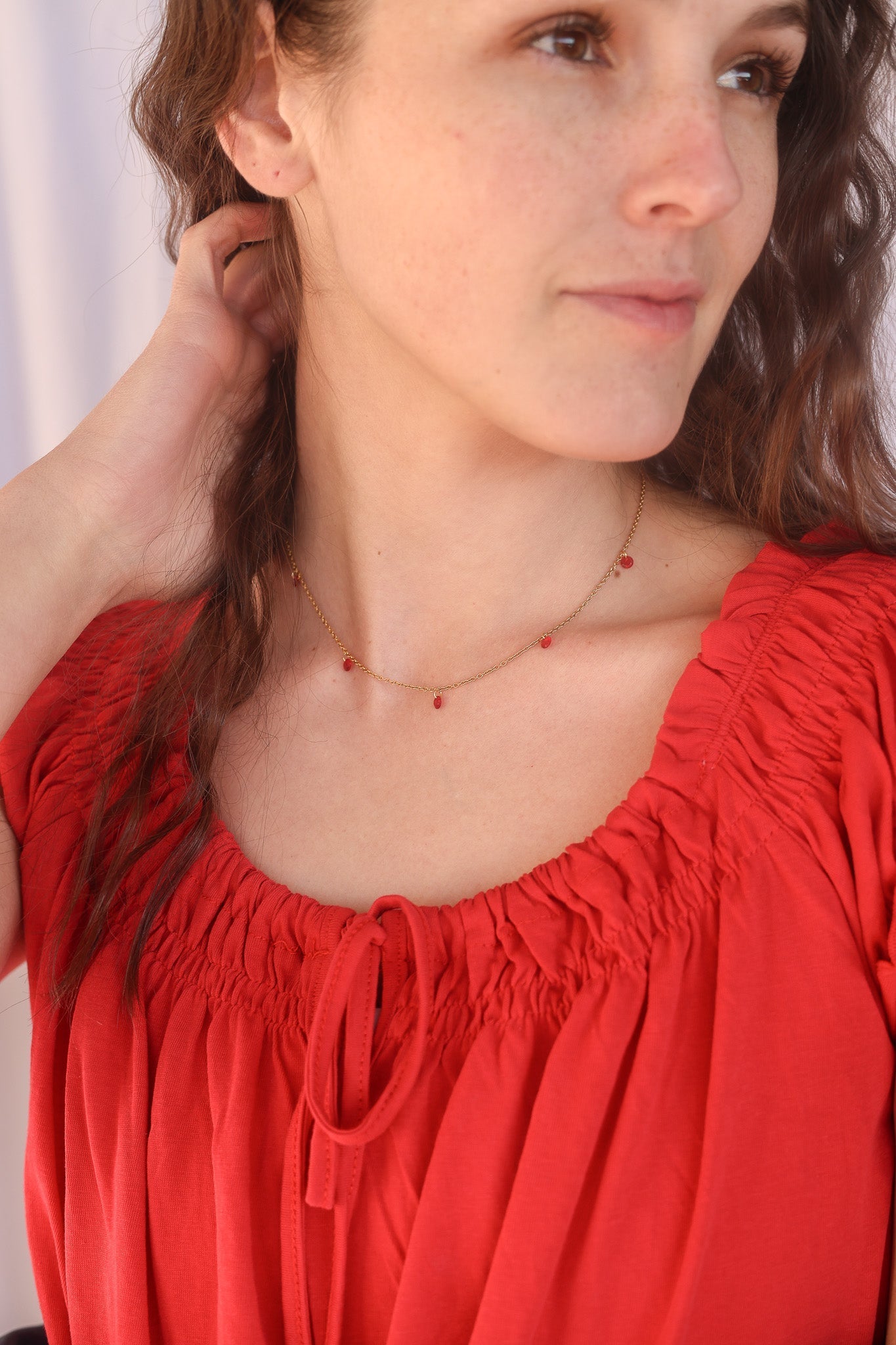 Madison Necklace in Red Necklace La Vie Bien Madison Necklace in Red