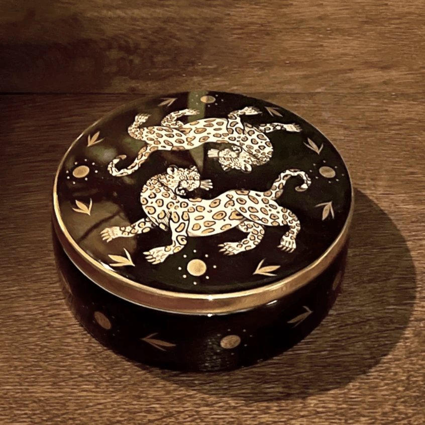 Maenad Glazed Porcelain Round Box