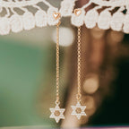 Magen David Crystal Statement Drop Earrings by Salt Sparkle Shalom