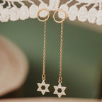 Magen David Crystal Statement Drop Earrings by Salt Sparkle Shalom