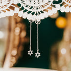 Magen David Crystal Statement Drop Earrings by Salt Sparkle Shalom