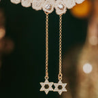 Magen David Crystal Statement Drop Earrings by Salt Sparkle Shalom