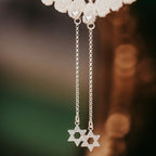 Magen David Crystal Statement Drop Earrings by Salt Sparkle Shalom