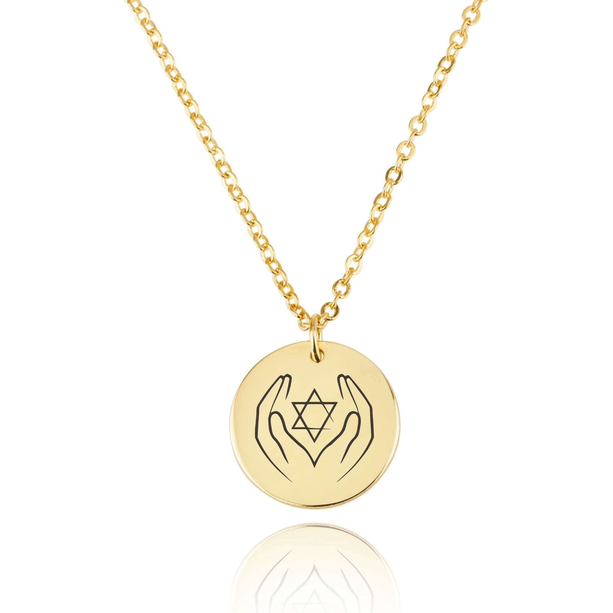 Magen David Engraving Disc Necklace La Vie Bien Magen David Engraving Disc Necklace