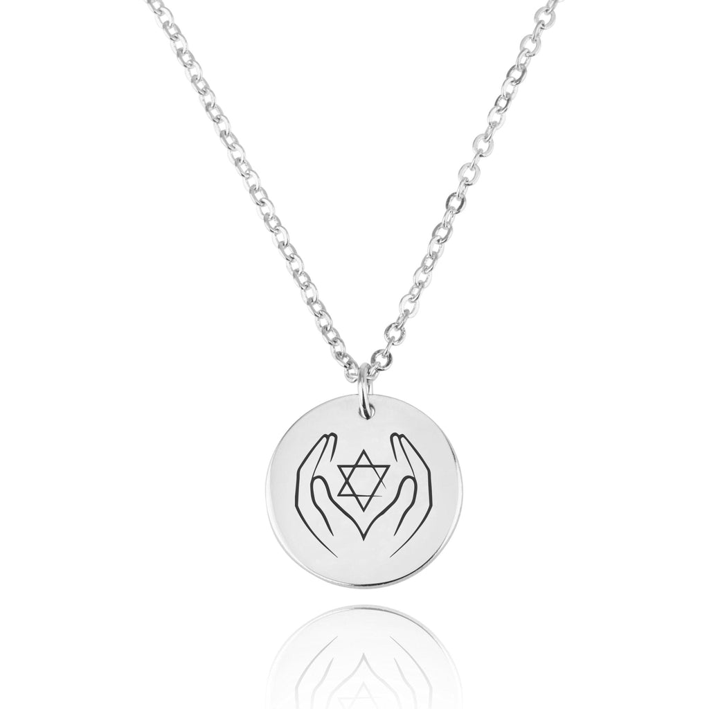 Magen David Engraving Disc Necklace La Vie Bien Magen David Engraving Disc Necklace