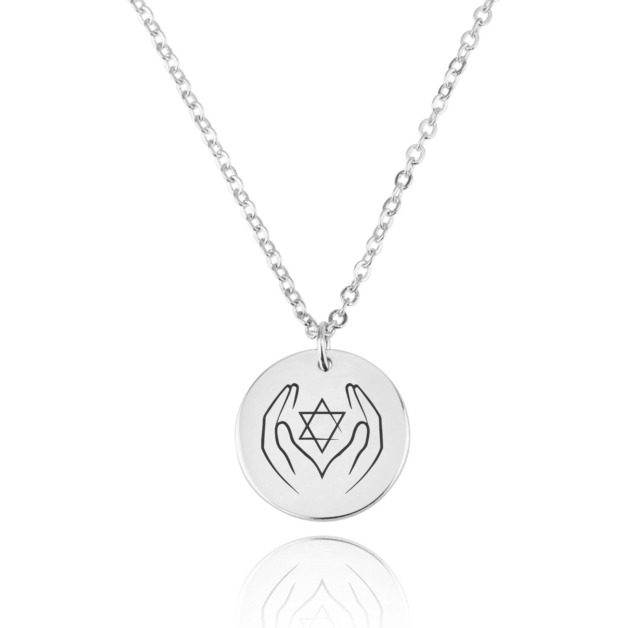 Magen David Engraving Disc Necklace La Vie Bien Magen David Engraving Disc Necklace