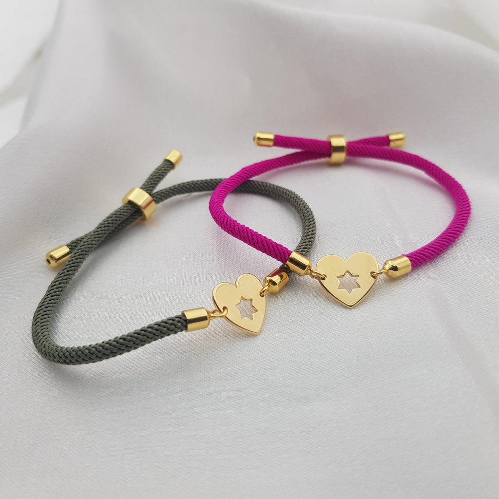 Magen David Heart Cord Bracelet La Vie Bien Magen David Heart Cord Bracelet