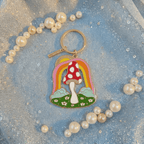 Magic Mushroom Brass and Enamel Keychain | Enchanting Toadstool Fungi Key Ring Holder Keychain La Vie Bien Magic Mushroom Brass and Enamel Keychain | Enchanting Toadstool Fungi Key Ring Holder