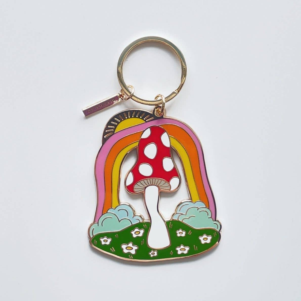 Magic Mushroom Brass and Enamel Keychain | Enchanting Toadstool Fungi Key Ring Holder Keychain La Vie Bien Magic Mushroom Brass and Enamel Keychain | Enchanting Toadstool Fungi Key Ring Holder