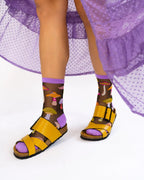 Magic Mushrooms Black Sheer Crew Sock by Sock Candy