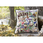 Maine Hand - Embroidered Pillow Pillows La Vie Bien Maine Hand - Embroidered Pillow