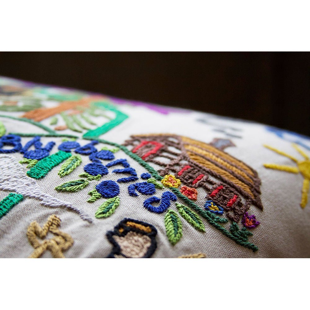 Maine Hand - Embroidered Pillow Pillows La Vie Bien Maine Hand - Embroidered Pillow