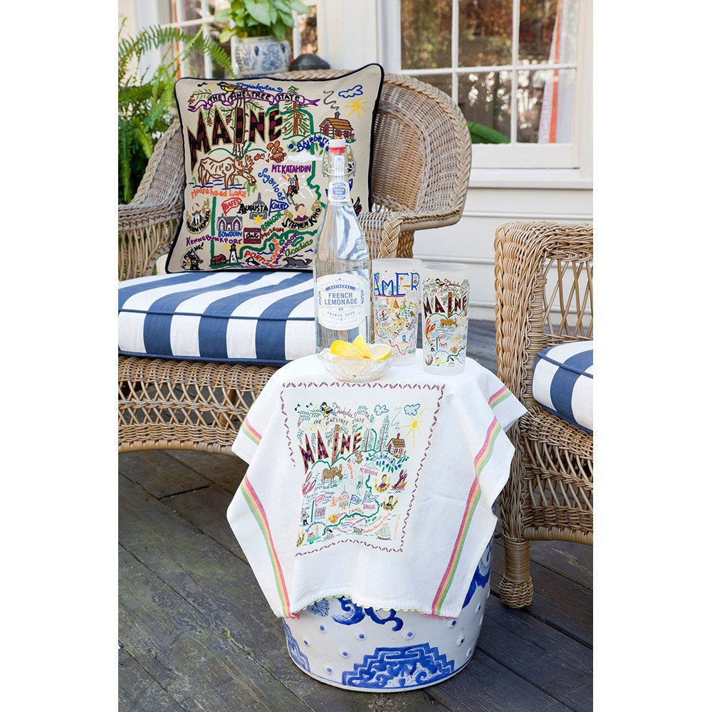 Maine Hand - Embroidered Pillow Pillows La Vie Bien Maine Hand - Embroidered Pillow