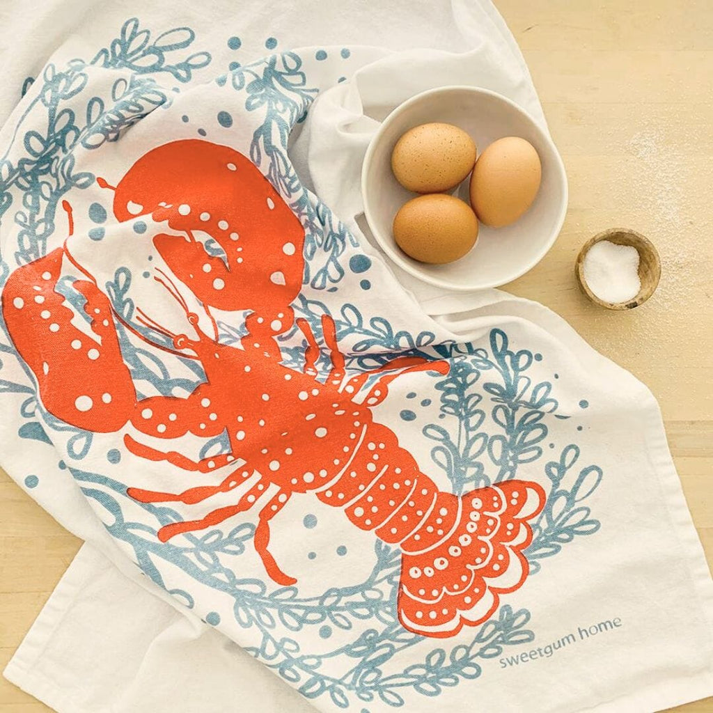 Maine Lobster Tea Towel | Nantucket Red Tea Towel La Vie Bien Maine Lobster Tea Towel | Nantucket Red