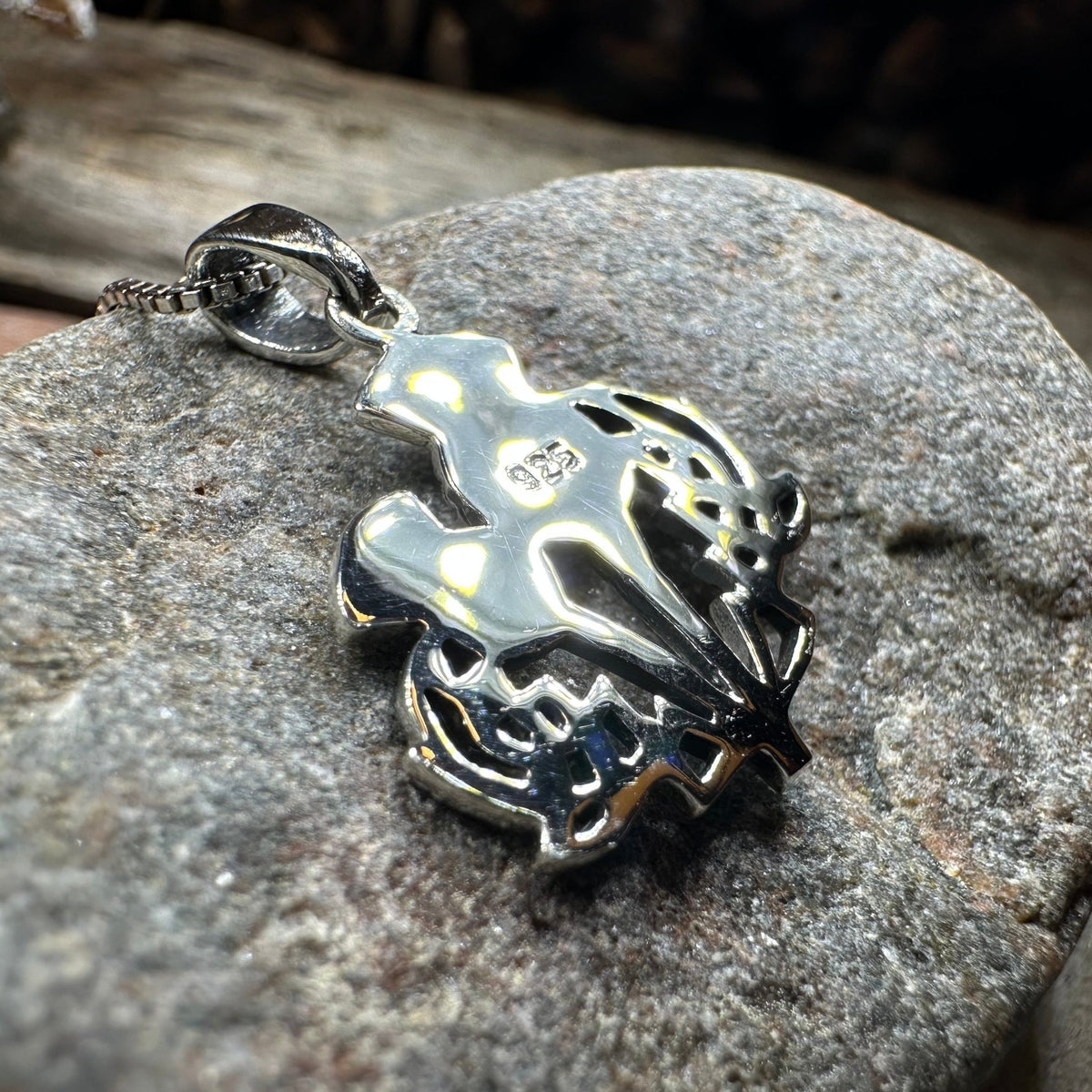 Maisie Double Scottish Thistle Necklace in Sterling Silver Pendant La Vie Bien Maisie Double Scottish Thistle Necklace in Sterling Silver