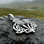 Maisie Double Scottish Thistle Necklace in Sterling Silver Pendant La Vie Bien Maisie Double Scottish Thistle Necklace in Sterling Silver