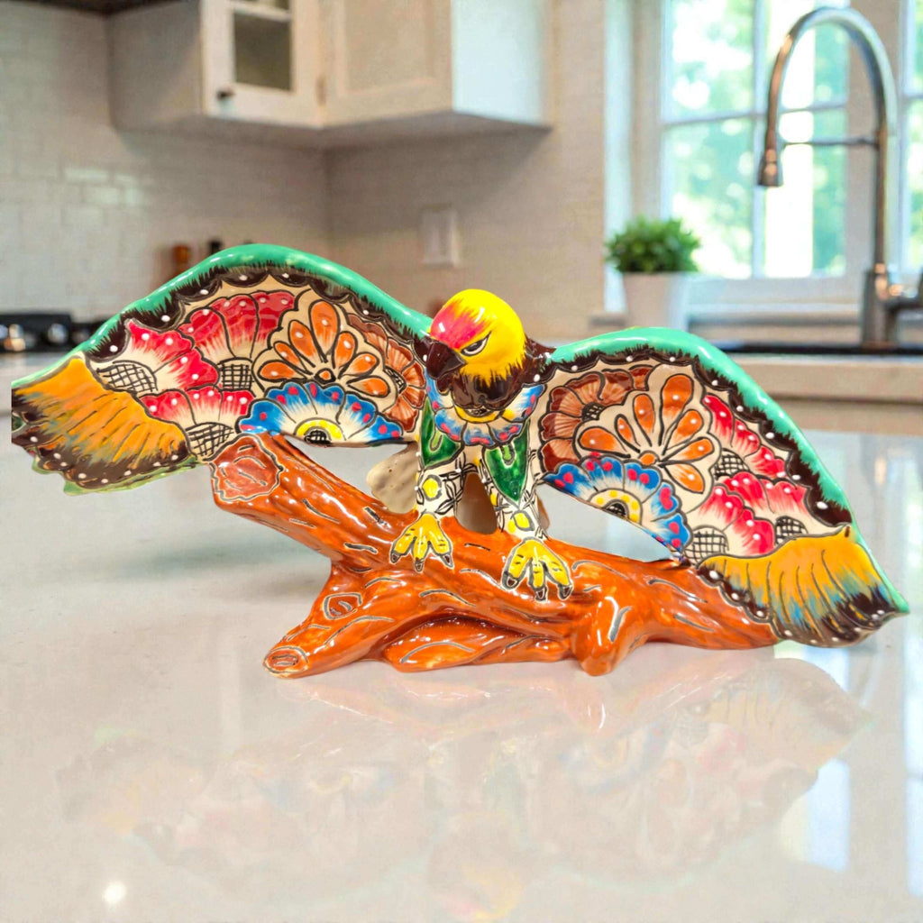 Majestic Talavera Eagle Figurine | Handcrafted Mexican Art Talavera Figurine La Vie Bien Majestic Talavera Eagle Figurine | Handcrafted Mexican Art