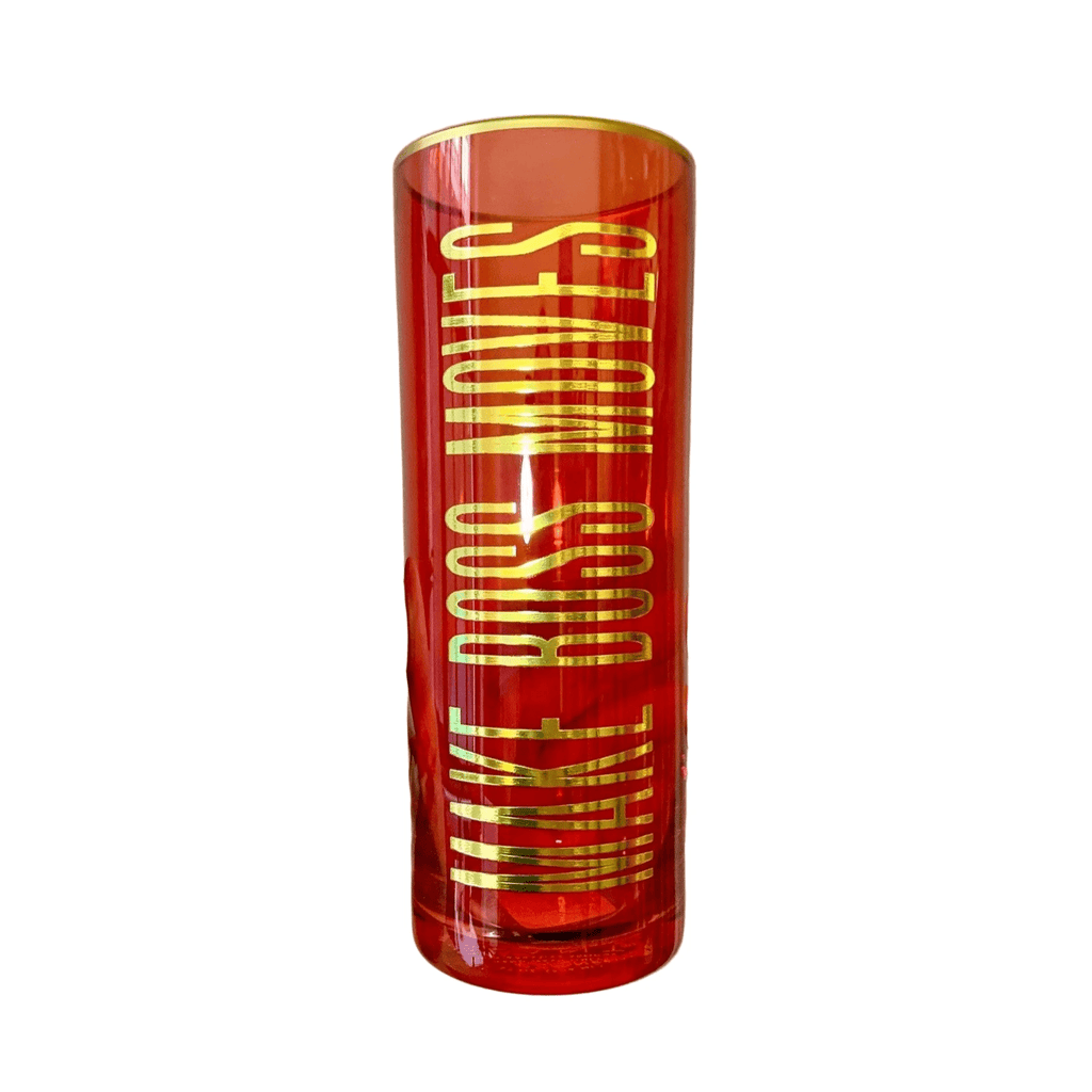 Make Boss Moves Collins Glass in Coral and Gold by The Bullish Store