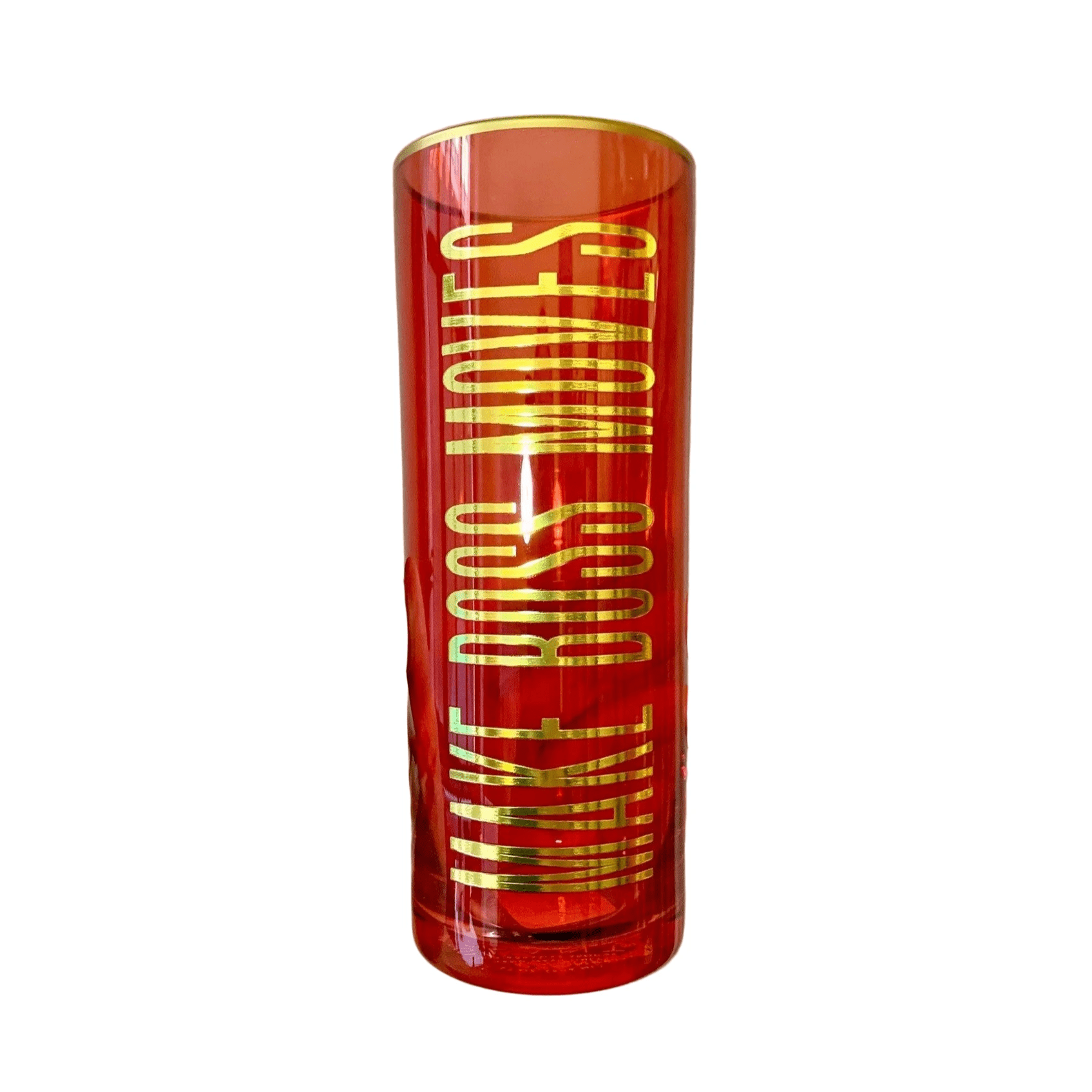 Make Boss Moves Collins Glass in Coral and Gold by The Bullish Store
