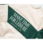Make Time for Leisure Color Block Pullover Sweatshirt by Polished Prints
