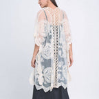 Makenzie Lace Kimono in Ivory | Open Duster (One Size) Kimono La Vie Bien Makenzie Lace Kimono in Ivory | Open Duster (One Size)