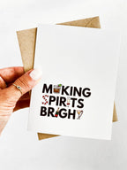 Making Spirits Bright Card Holiday Card Funny Christmas Card Funny Holiday Card by Five Dot Post